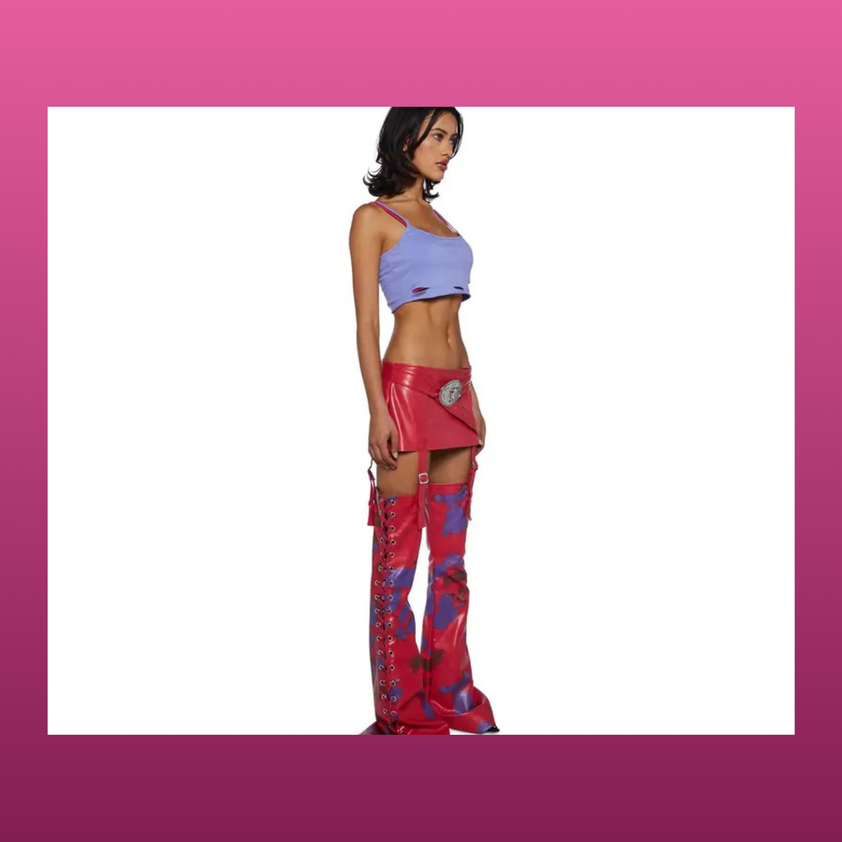 Red Vinyl Moto Costume Set