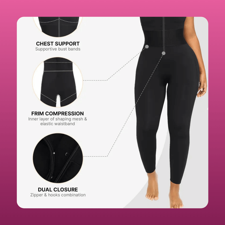 Zip Front Full Length Shaping Jumpsuit