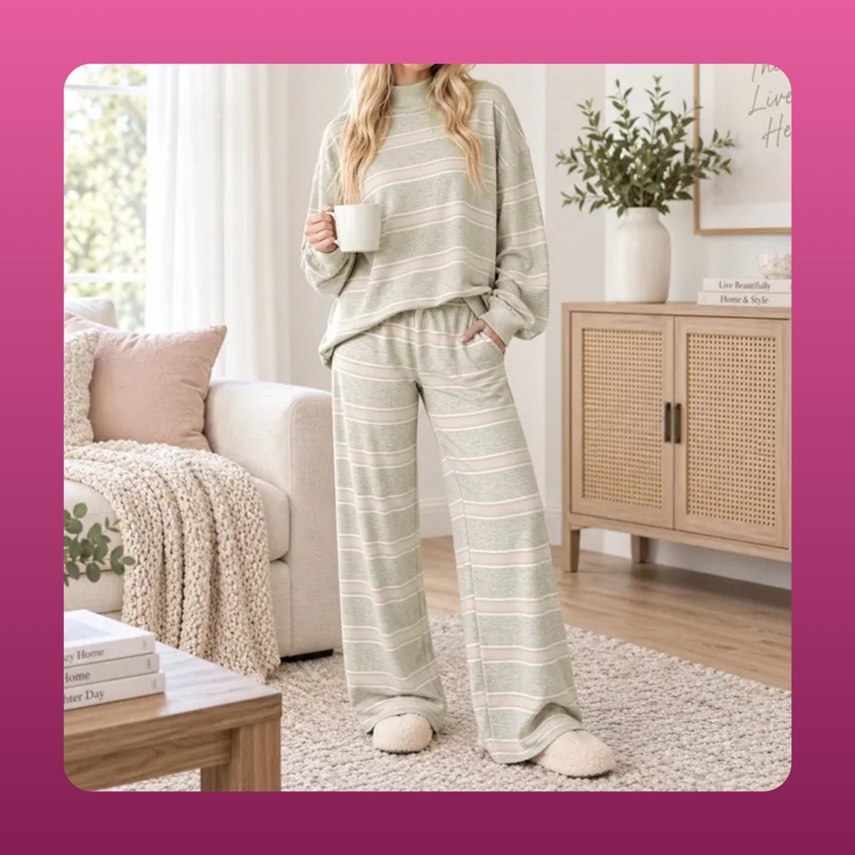 Striped Knit Lounge Set