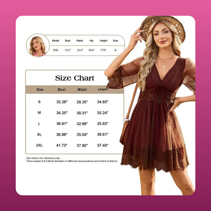 Boho Sheer Lace Mini Dress