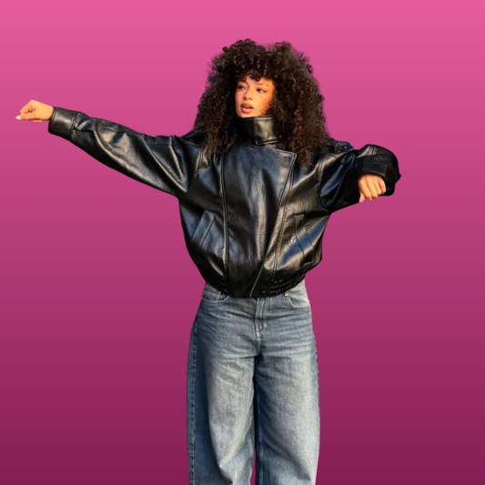 Stand Collar Faux Leather Jacket