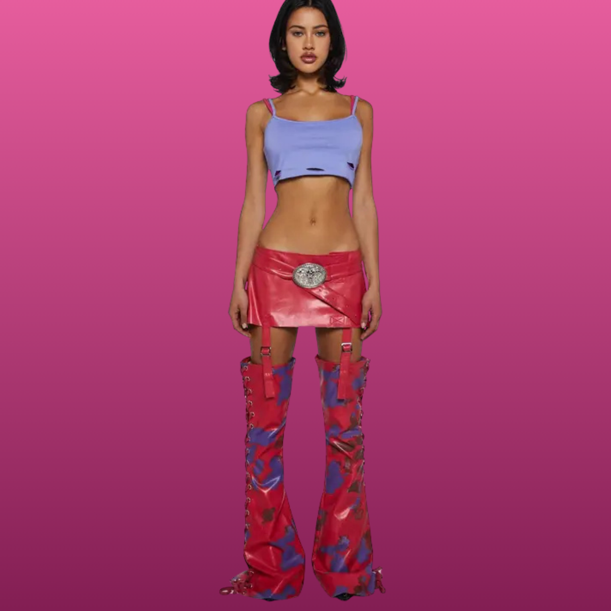 Red Vinyl Moto Costume Set