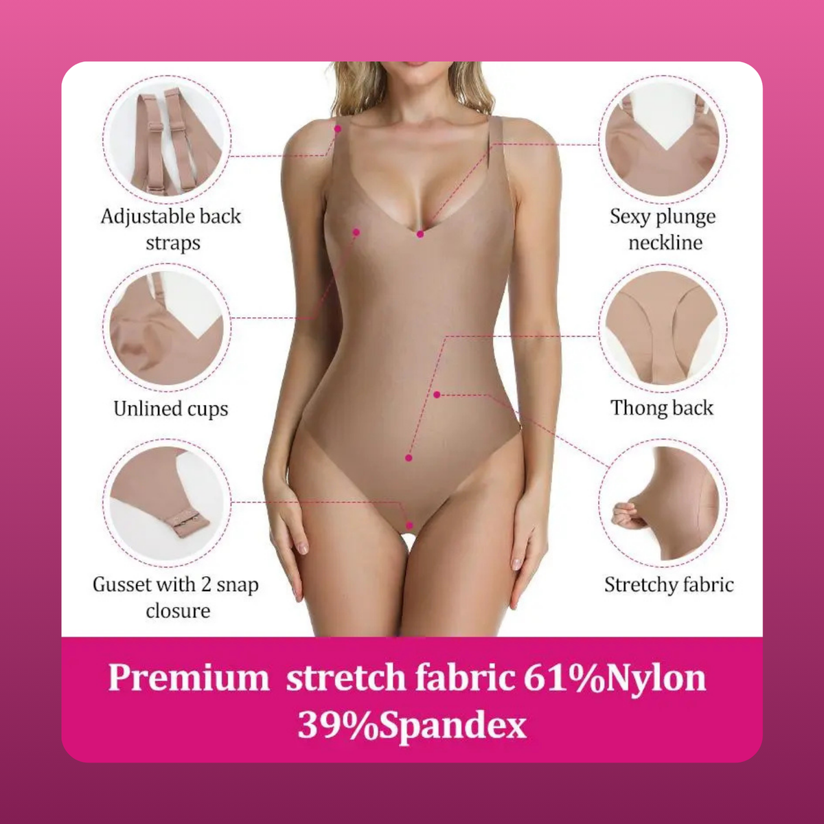 Wireless Plunge Thong Bodysuit