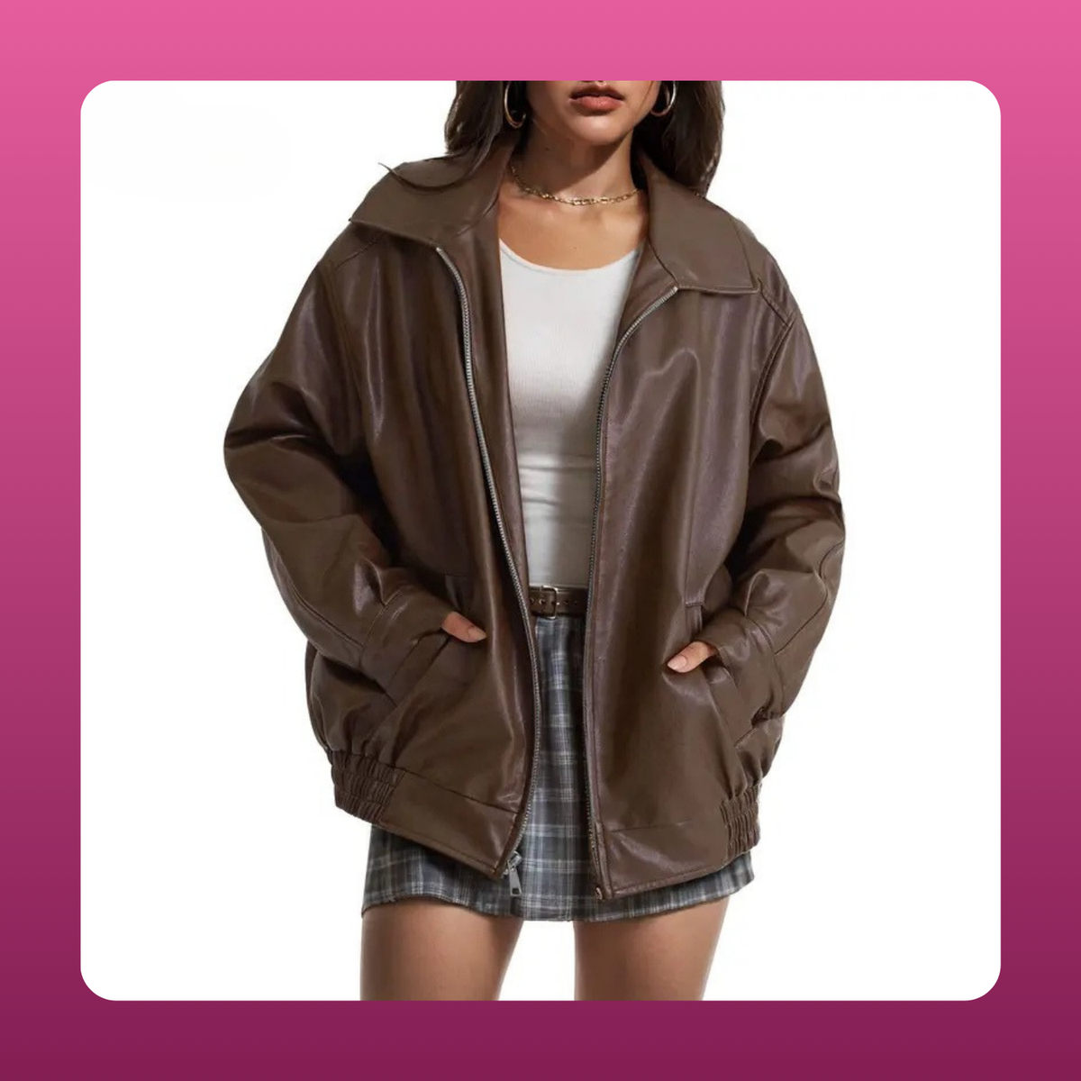 Oversized Faux Leather Jacket