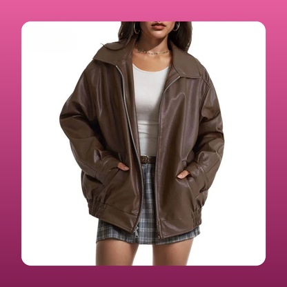 Oversized Faux Leather Jacket