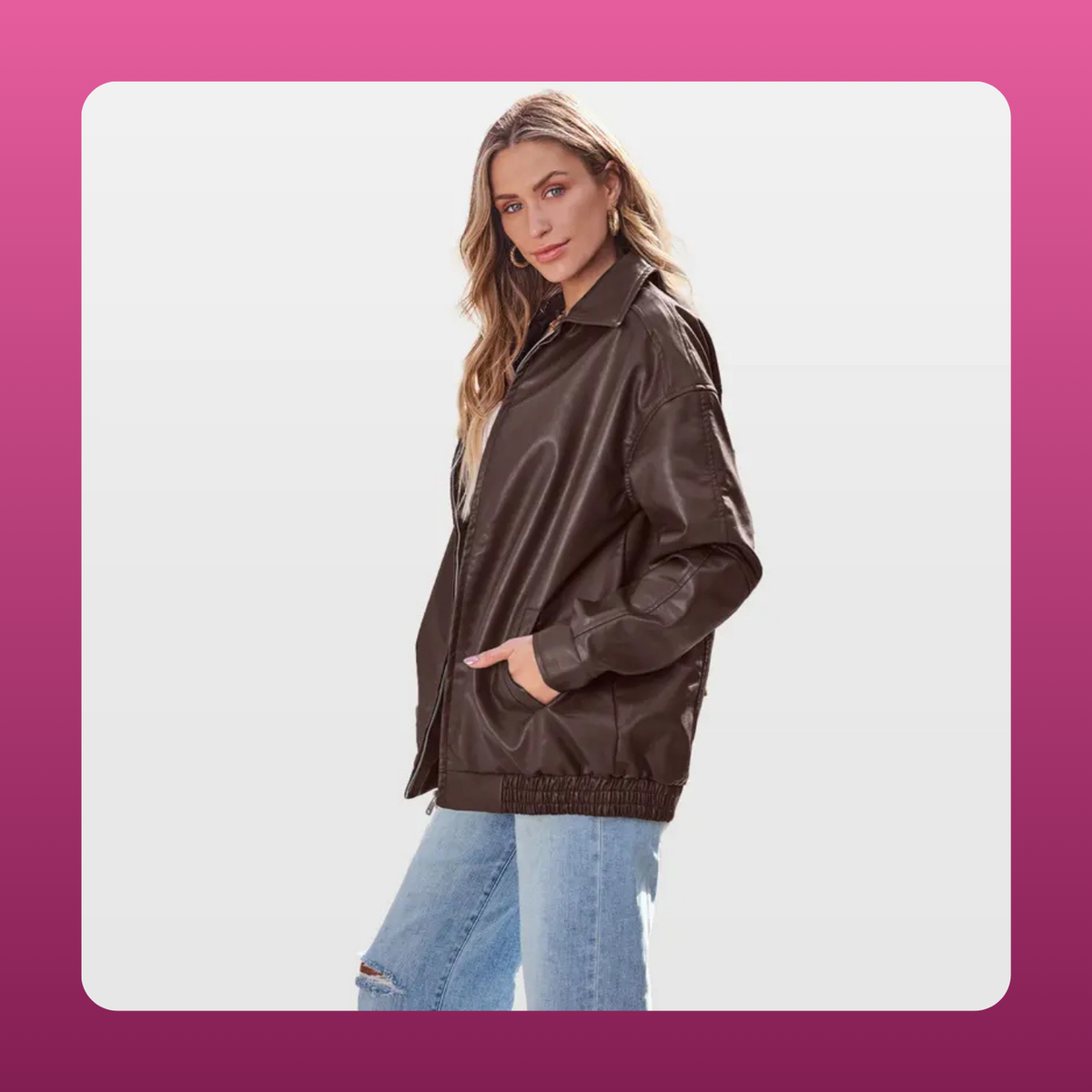 Oversized Faux Leather Jacket