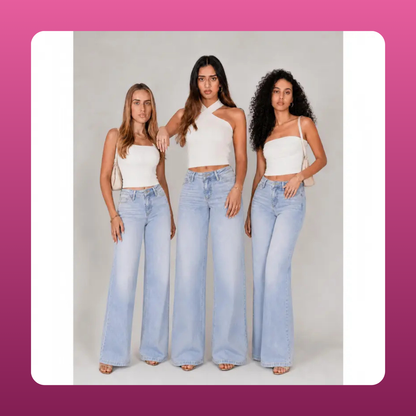 Mid Rise Wide Leg Jeans