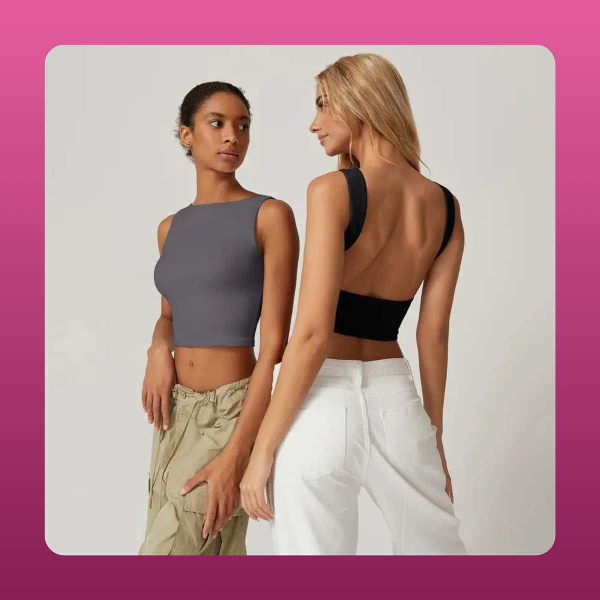 Open Back Sleeveless Crop Tank