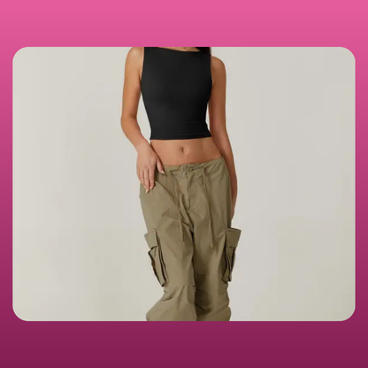 Open Back Sleeveless Crop Tank