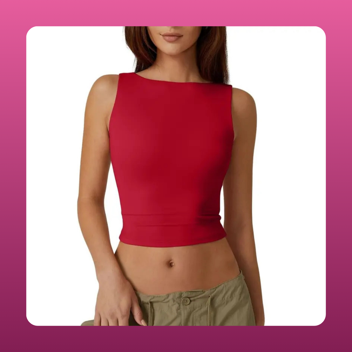Open Back Sleeveless Crop Tank