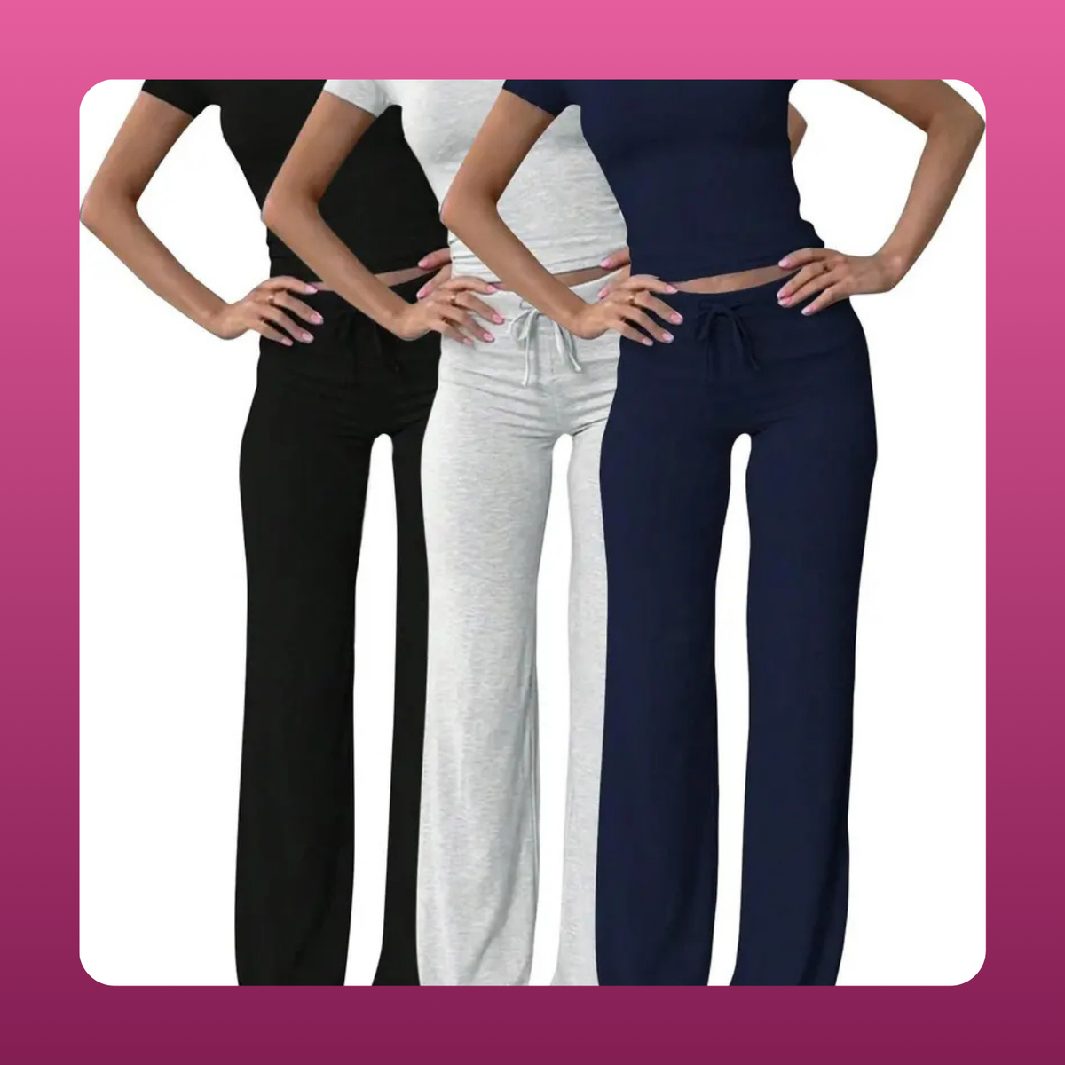 Crop Tee and Drawstring Lounge Set