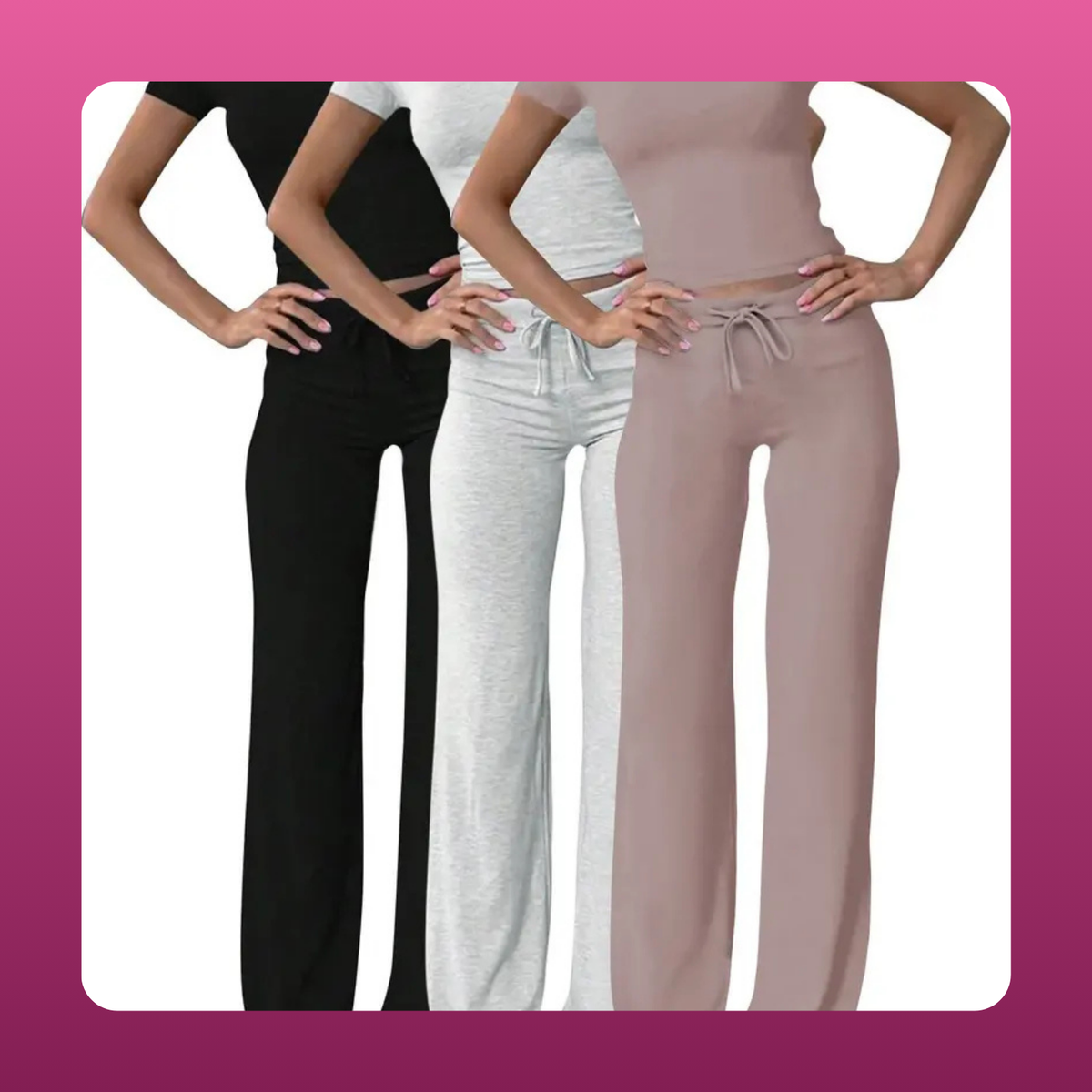 Crop Tee and Drawstring Lounge Set