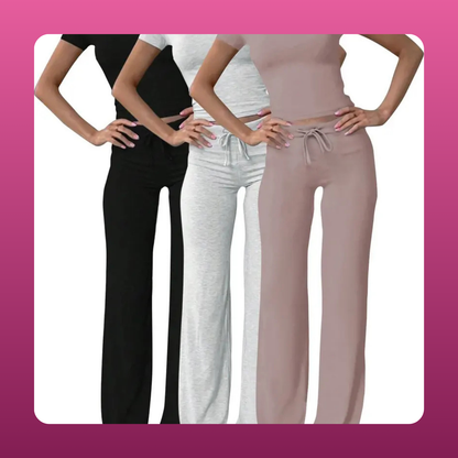 Crop Tee and Drawstring Lounge Set