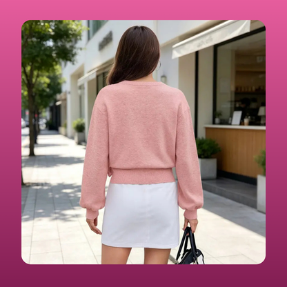 V Neck Wrap Crop Cardigan