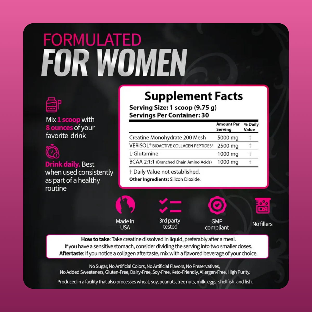 Creatine and Collagen Powder for Women
