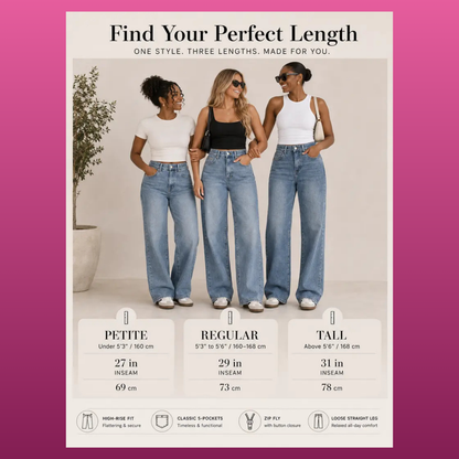 Petite To Tall Wide Leg Jeans
