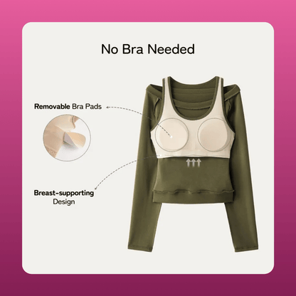 Built In Bra Layering Long Sleeve Top