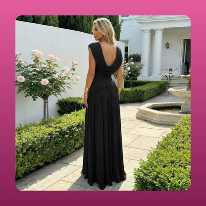 Draped Cowl Neck Maxi Dress