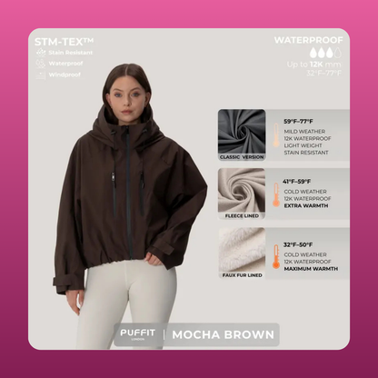 Cropped Hooded Rain Jacket