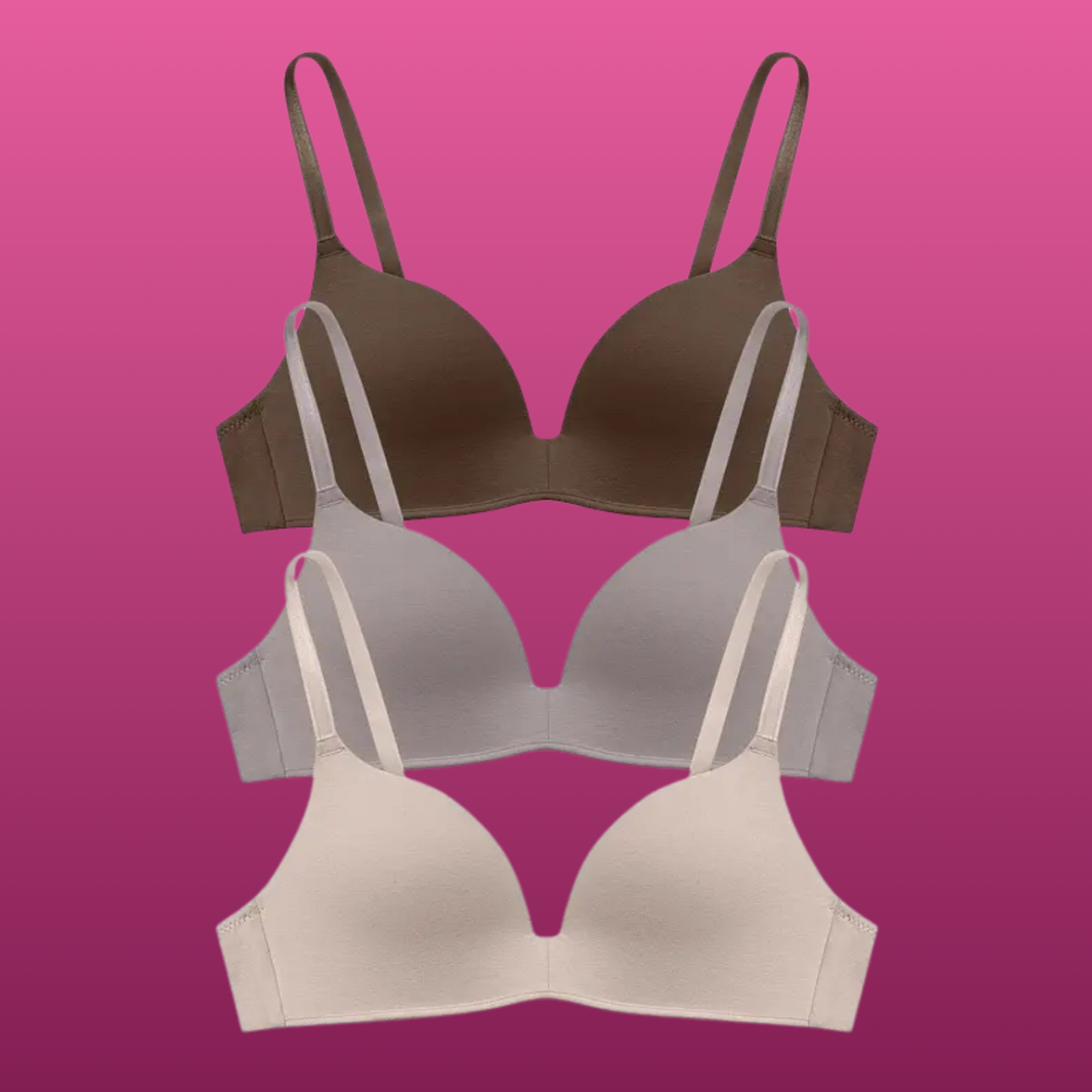 Wireless Lightly Lined Bras (3 Pack)