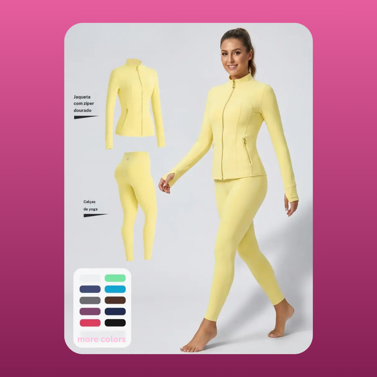 Brushed Zip Jacket Activewear Set
