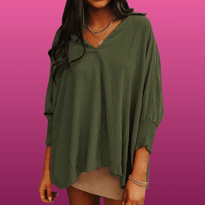 V Neck Oversized Tunic Top