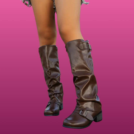 Knee High Low Heel Boots