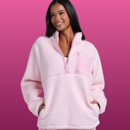 Teddy Fleece Half Zip Pullover
