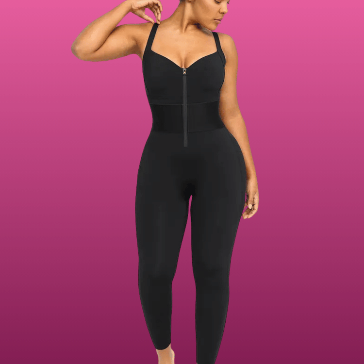 Zip Front Full Length Shaping Jumpsuit