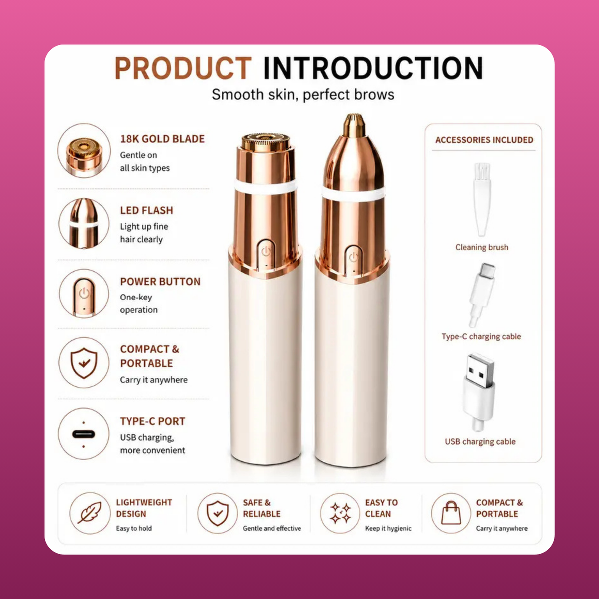 2-in-1 Facial and Eyebrow Trimmer