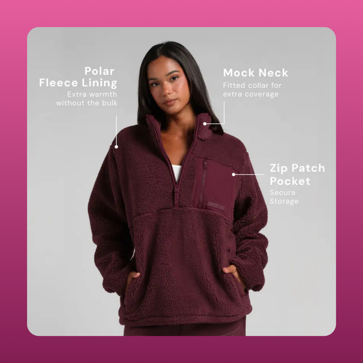 Teddy Fleece Half Zip Pullover