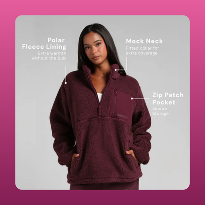 Teddy Fleece Half Zip Pullover