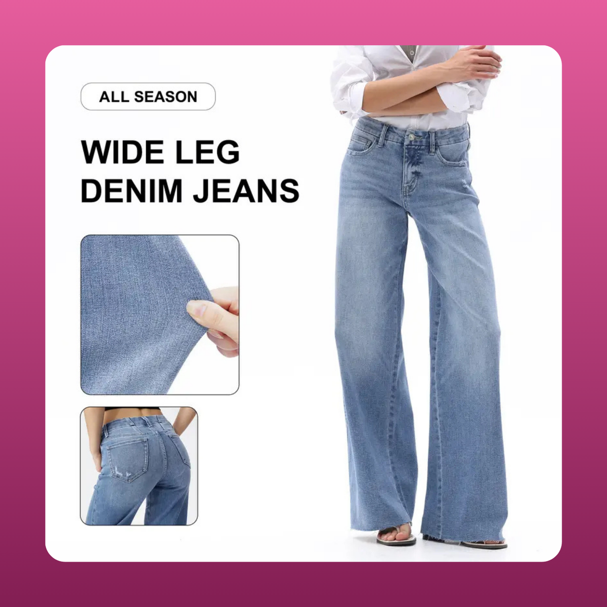 High Stretch Wide Leg Jeans