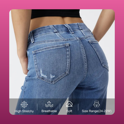 High Stretch Wide Leg Jeans