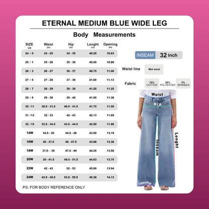 High Stretch Wide Leg Jeans