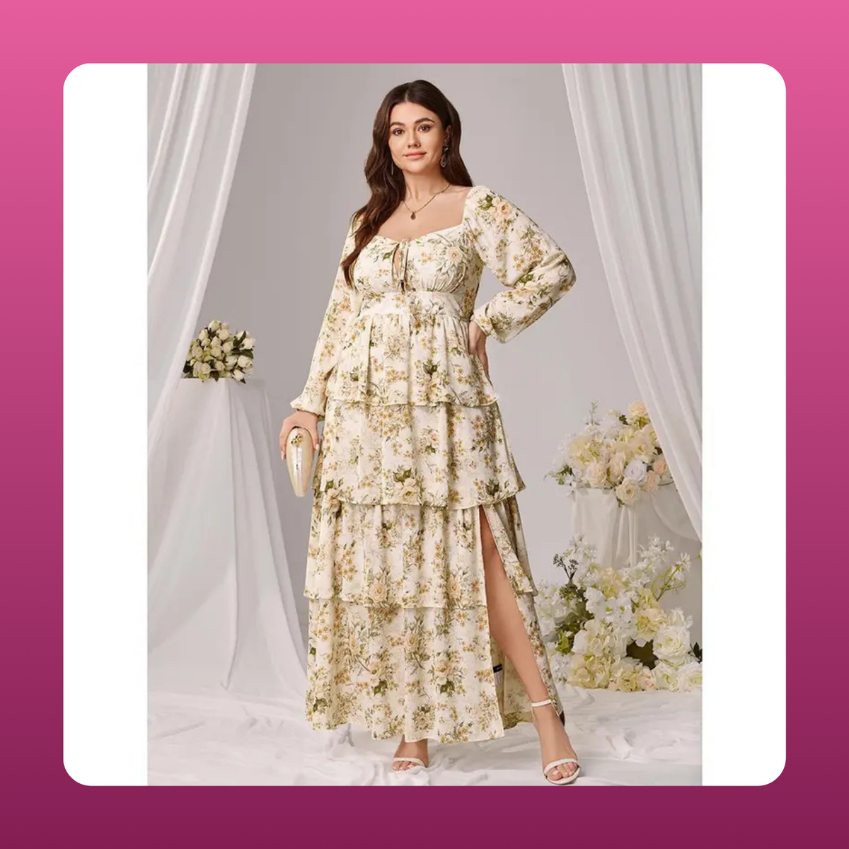 Plus Size Boho Floral Maxi Dress