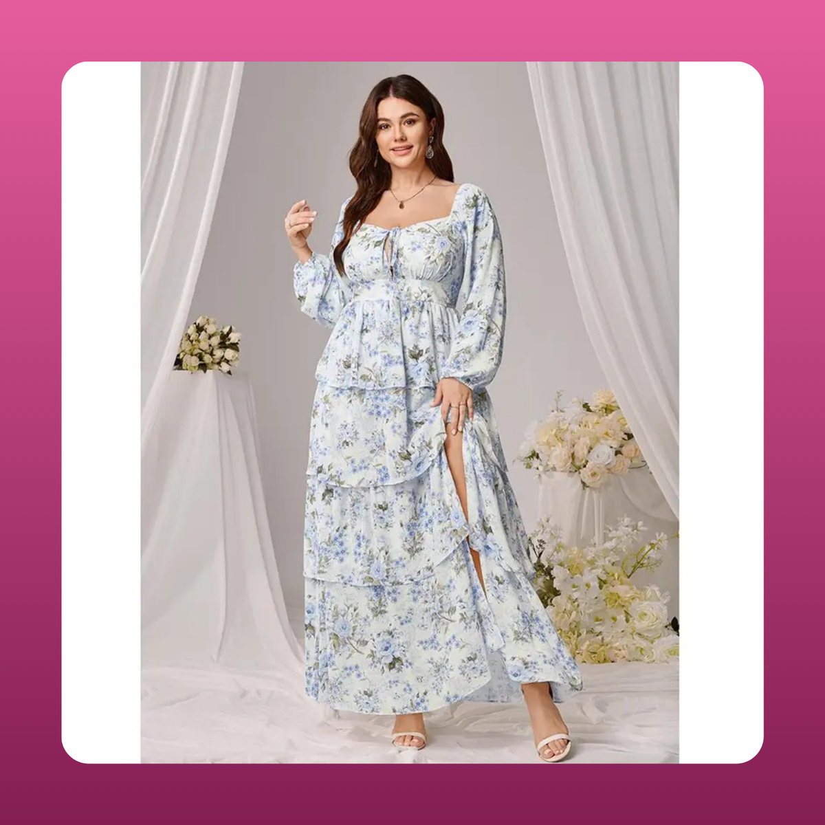 Plus Size Boho Floral Maxi Dress