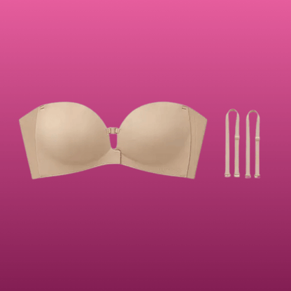 Strapless Front Closure Push Up Bra