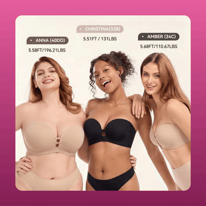 Strapless Front Closure Push Up Bra