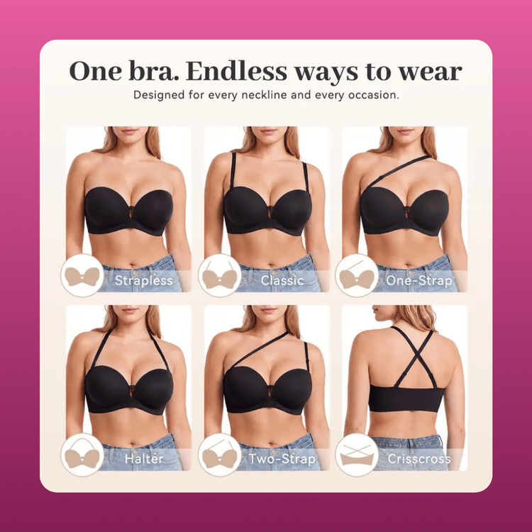 Strapless Front Closure Push Up Bra
