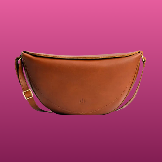 Leather Crescent Sling Bag