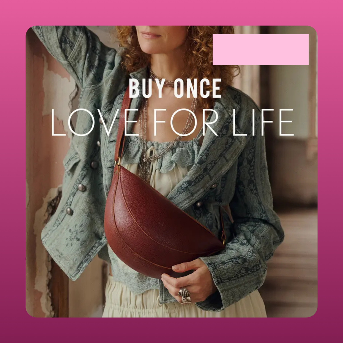 Leather Crescent Sling Bag