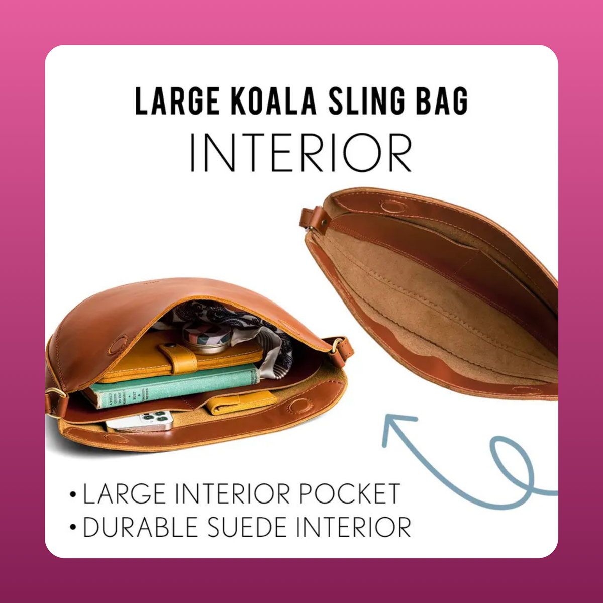 Leather Crescent Sling Bag