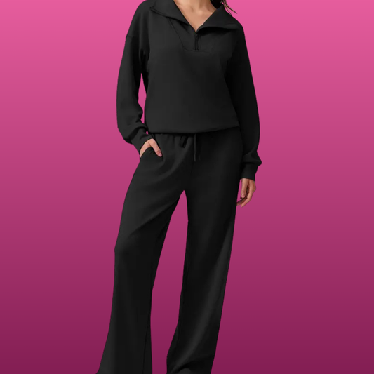 Half Zip Collared Lounge Set
