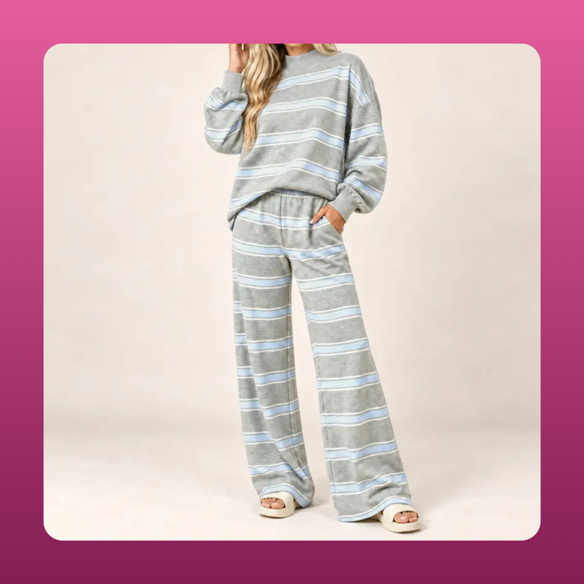 Striped Knit Lounge Set