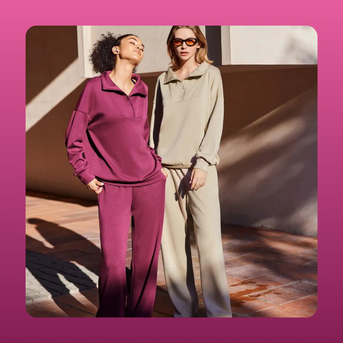 Half Zip Collared Lounge Set