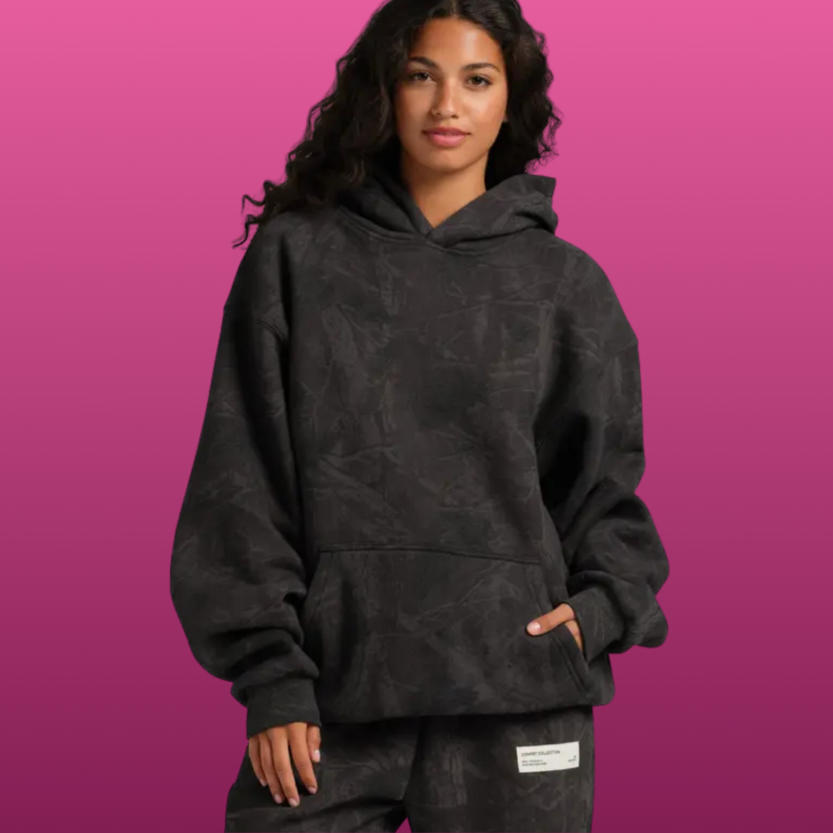 Camo Print Oversized Hoodie