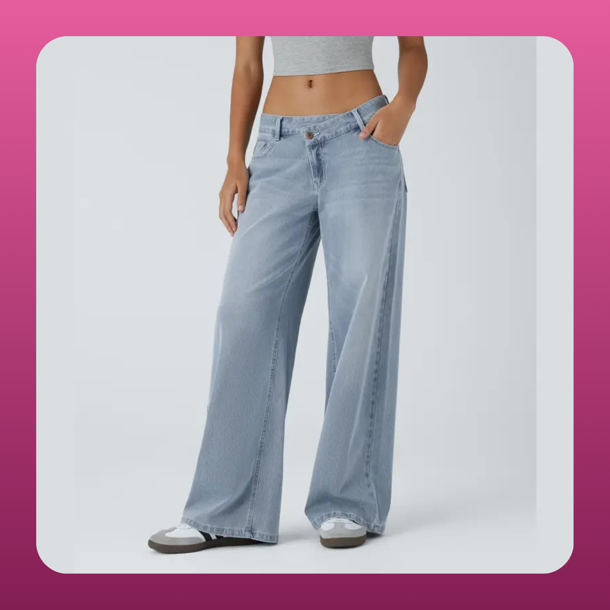 Asymmetric Low Rise Baggy Jeans
