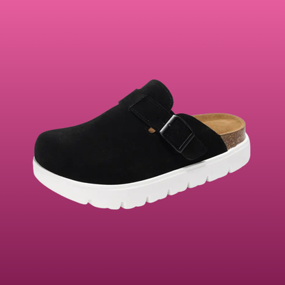 Genuine Leather Platform Clogs