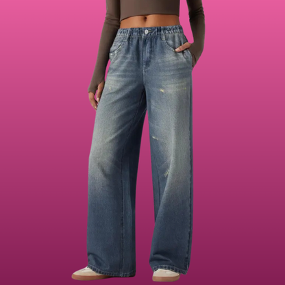 Denim Print French Terry Joggers